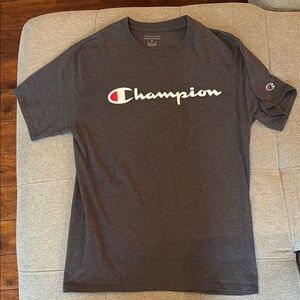 Champion Gray Short Sleeve Tee with Iconic Logo. Men’s medium